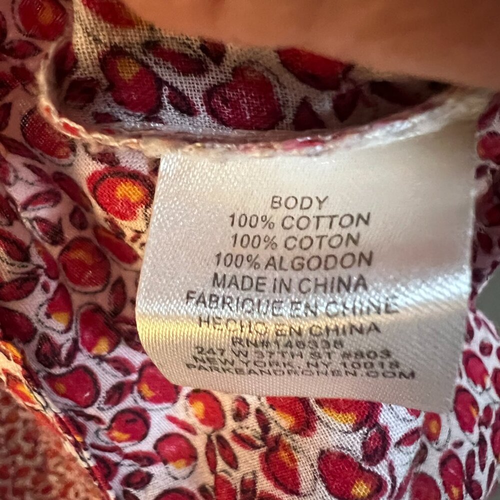 Parke & Ronen Red Apples S/S Buttoned Down Shirt - Sz. L - Picture 6 of 6